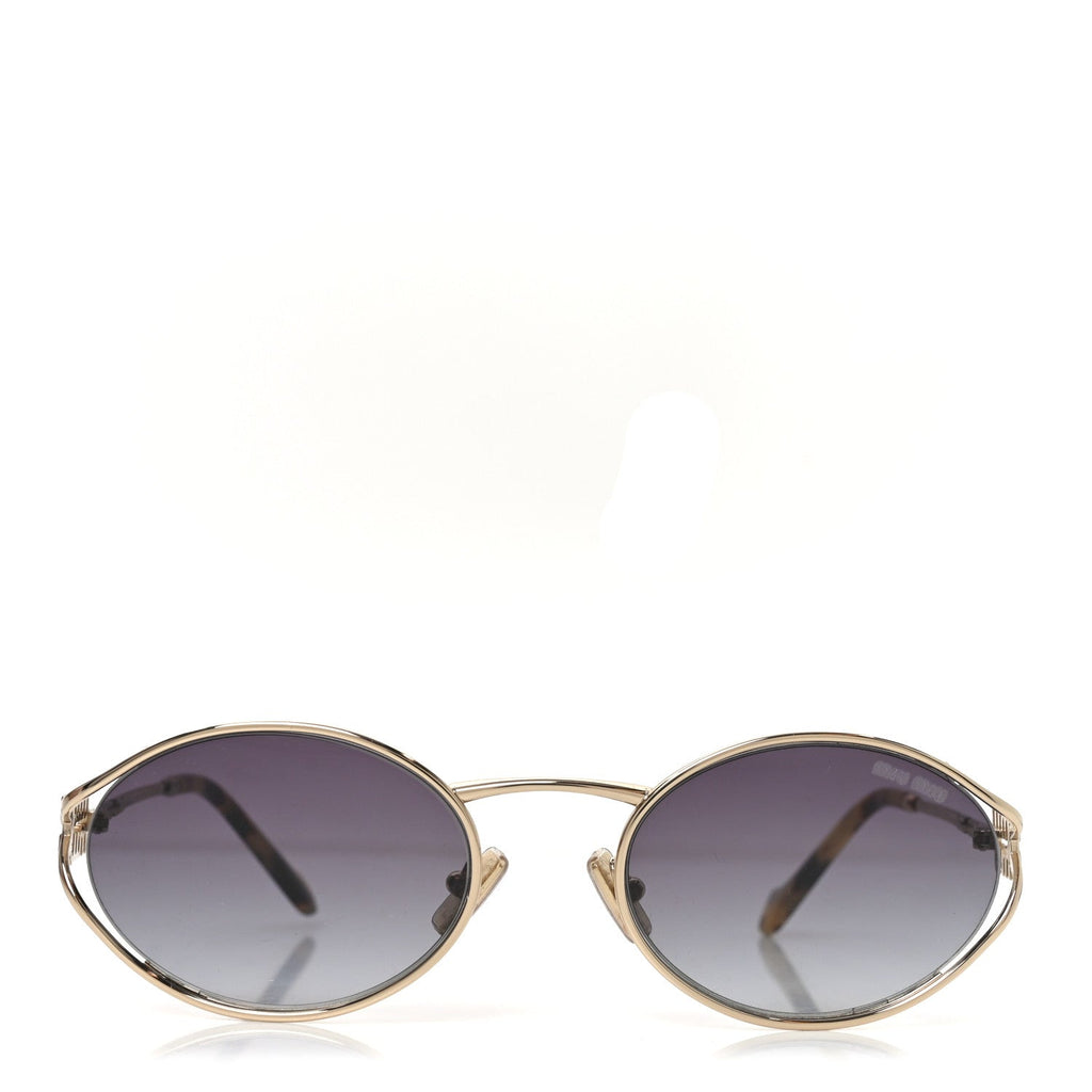 Metal Oval Sunglasses SMU52Y Black Silver