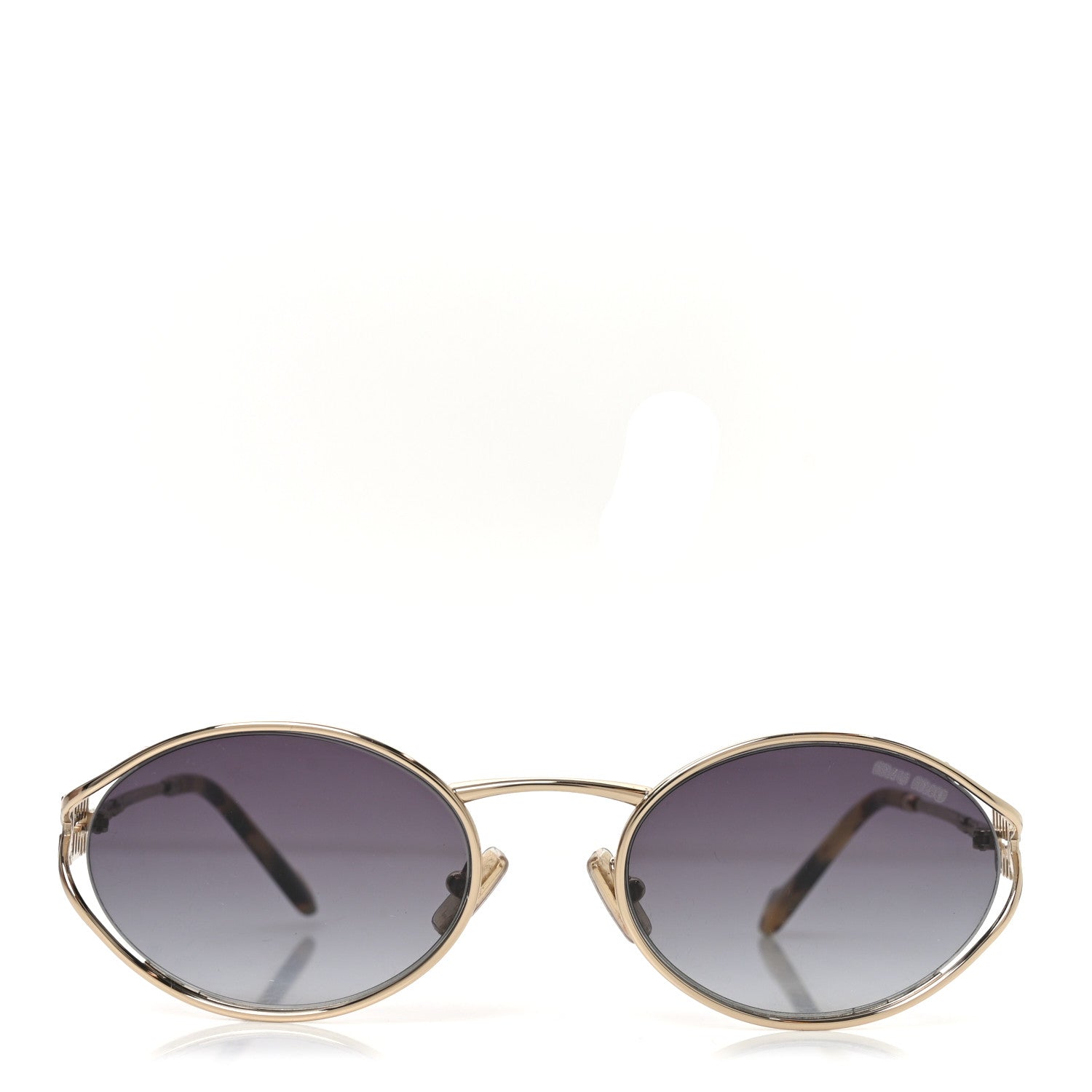 Metal Oval Sunglasses SMU52Y Black Silver