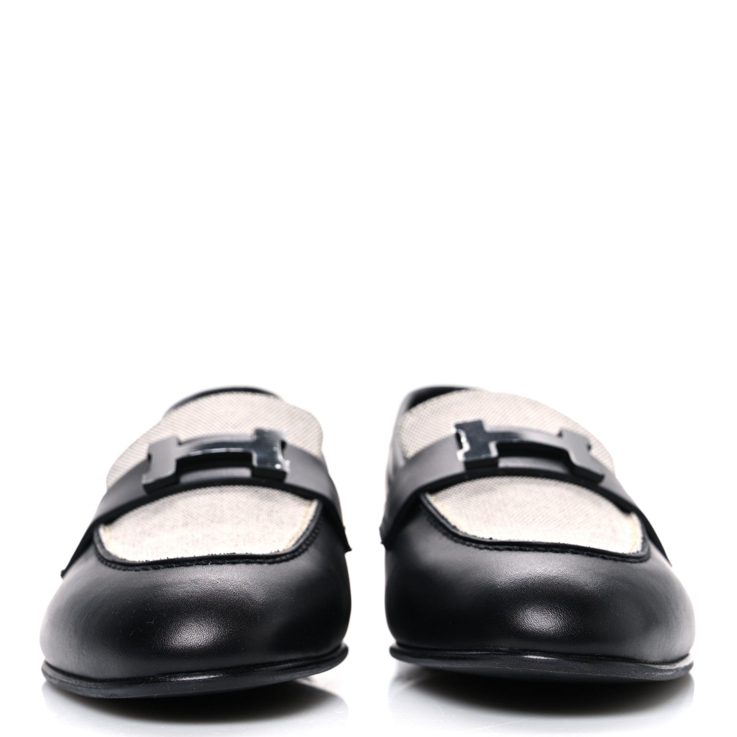 Toile De Coton Calfskin Womens Paris Loafers 37 Black Prunoir