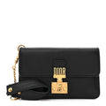 Calfskin Dioraddict Wristlet Clutch Black