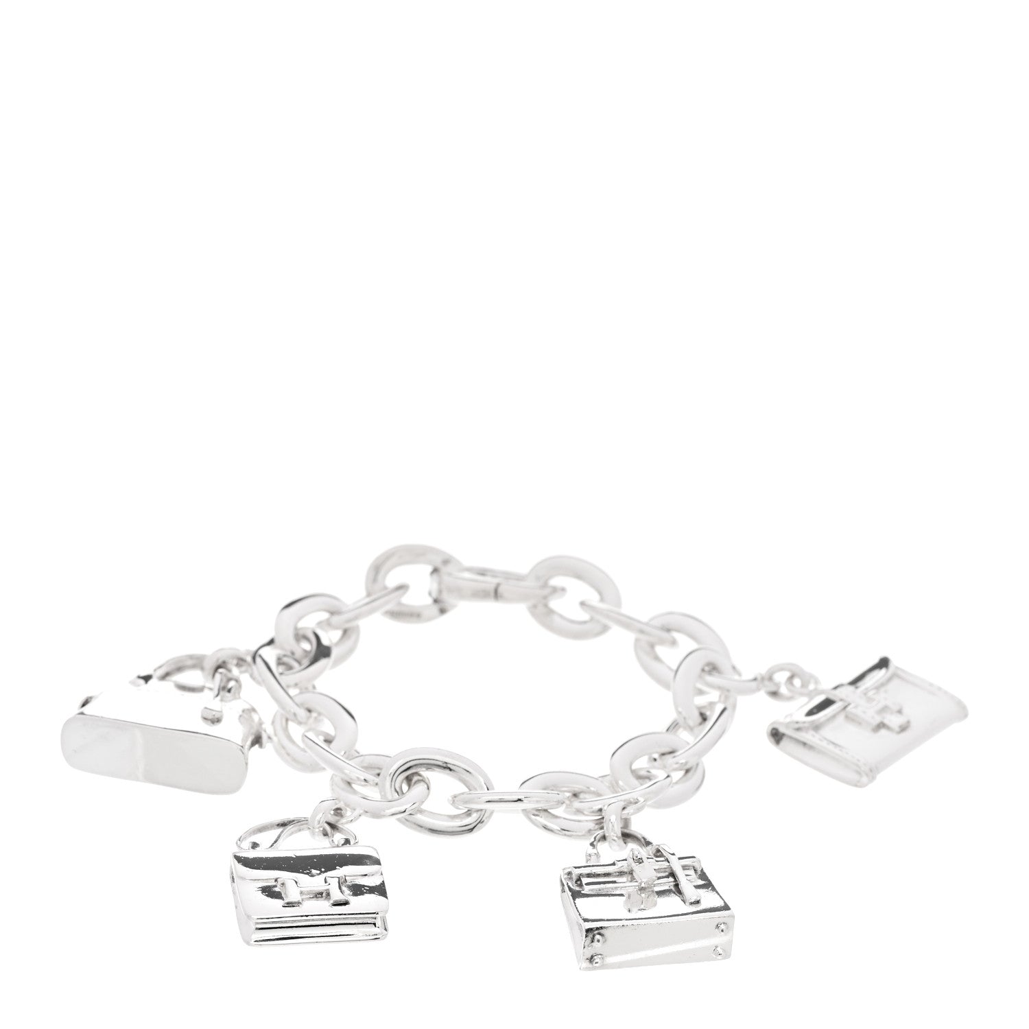 Sterling Silver Four Handbag Charm Bracelet