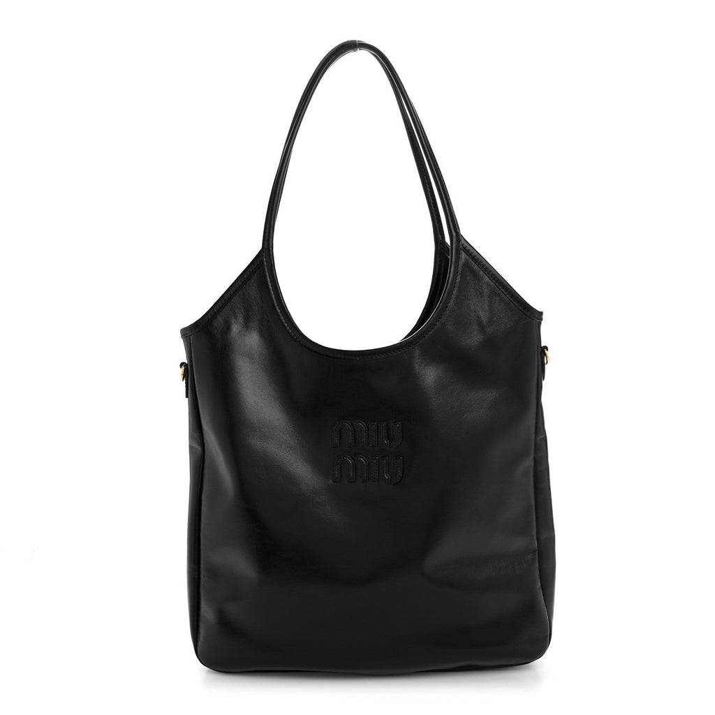 Shiny Softy Calfskin Ivy Bag Black
