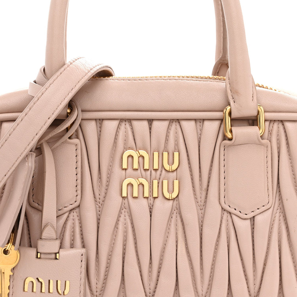 Nappa Matelasse Arcadie Top Handle Bag Cameo Powder Pink