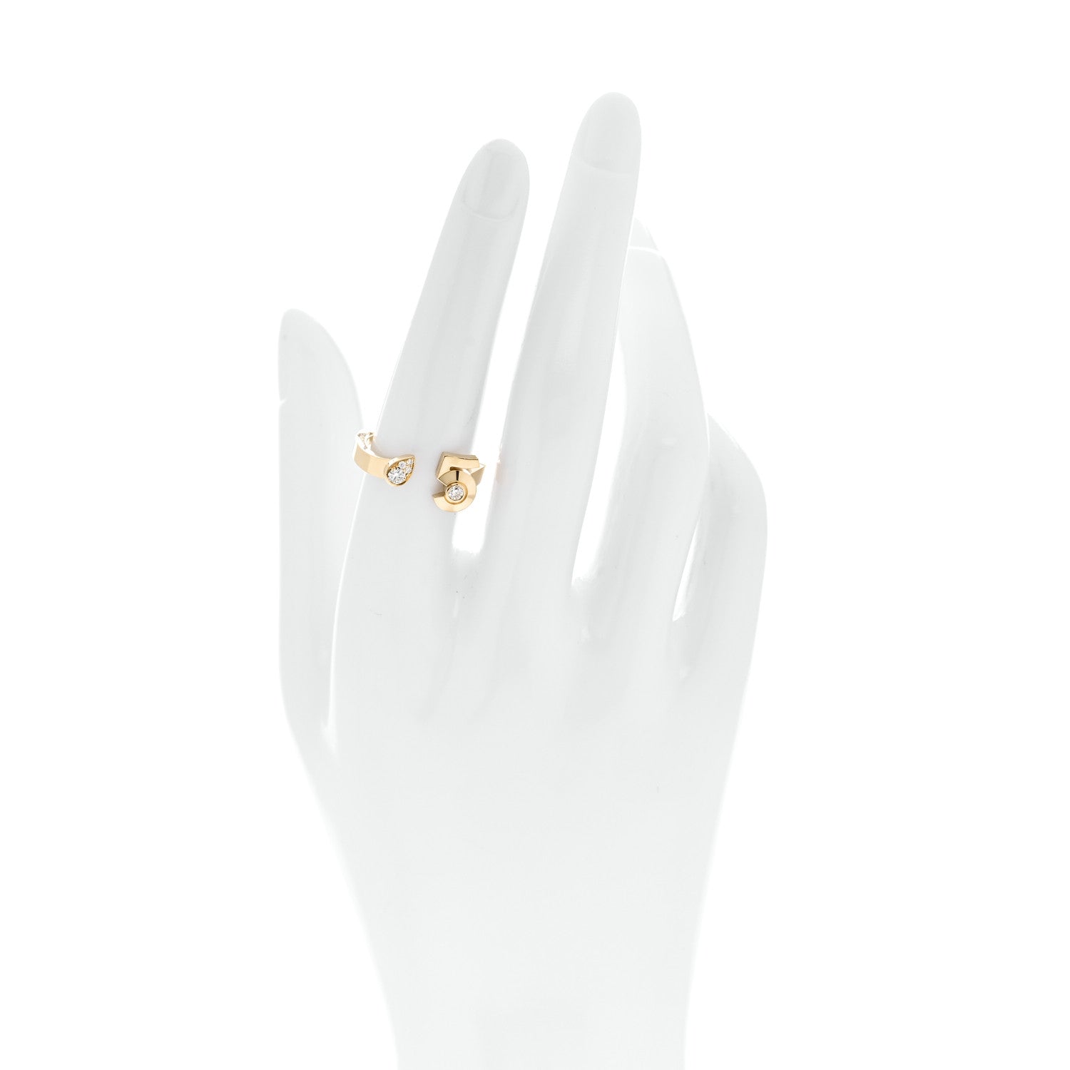 18K Yellow Gold Diamond Extrait de No 5 Ring 54 7