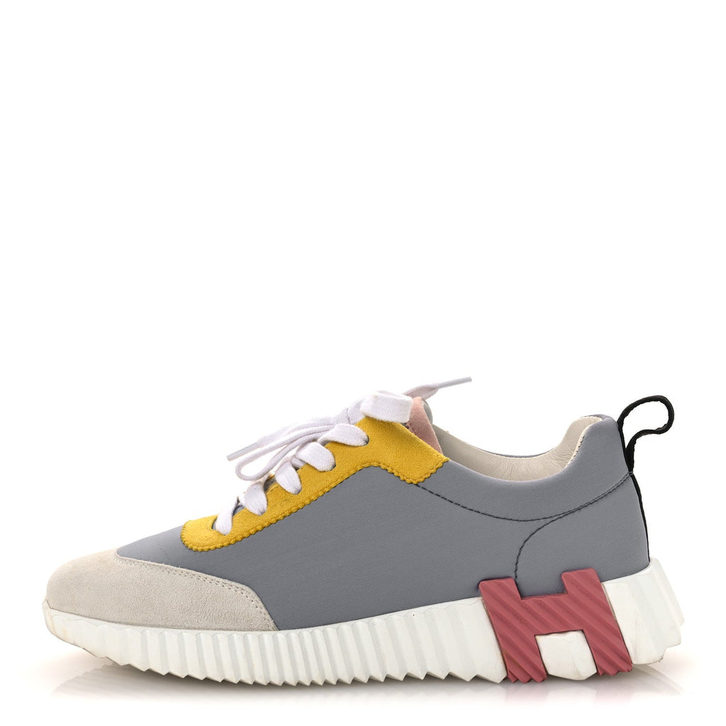Technical Canvas Suede Goatskin Bouncing Sneakers 36 Gris Multicolor