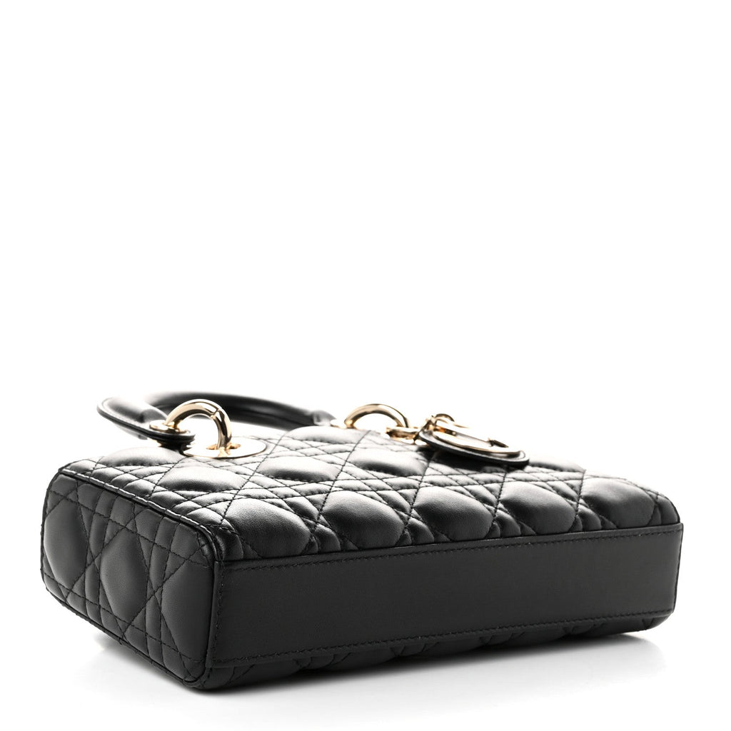 Lambskin Cannage Small Lady D-Joy Black