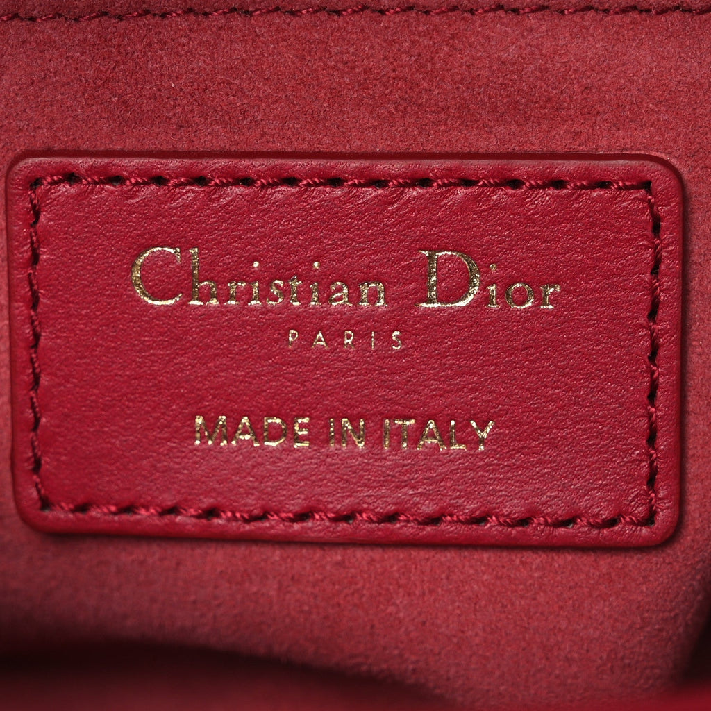 Lambskin Cannage Small My ABCDior Lady Dior Red