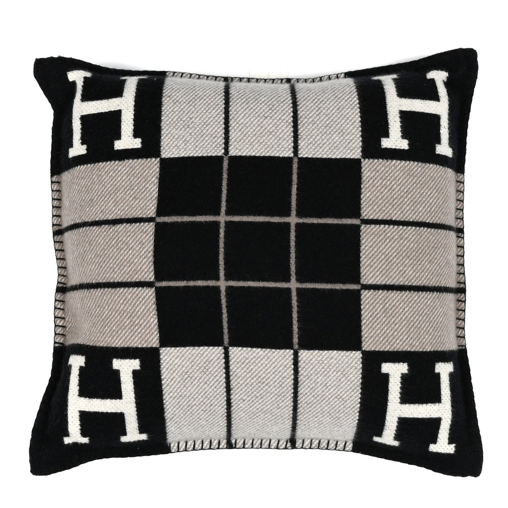 Wool Cashmere Avalon III Pillow PM Ecru Black