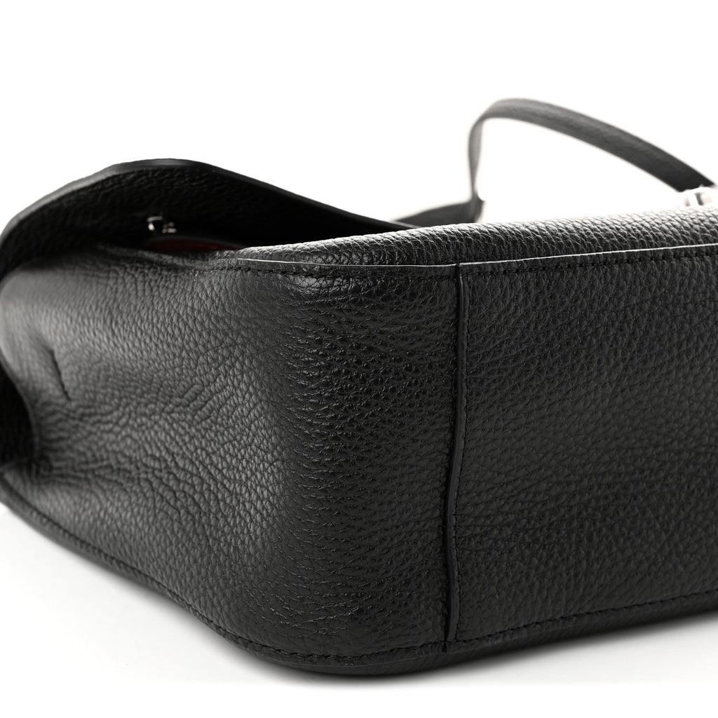 Grained Calfskin Small Souplissimo Maxi Flap Black