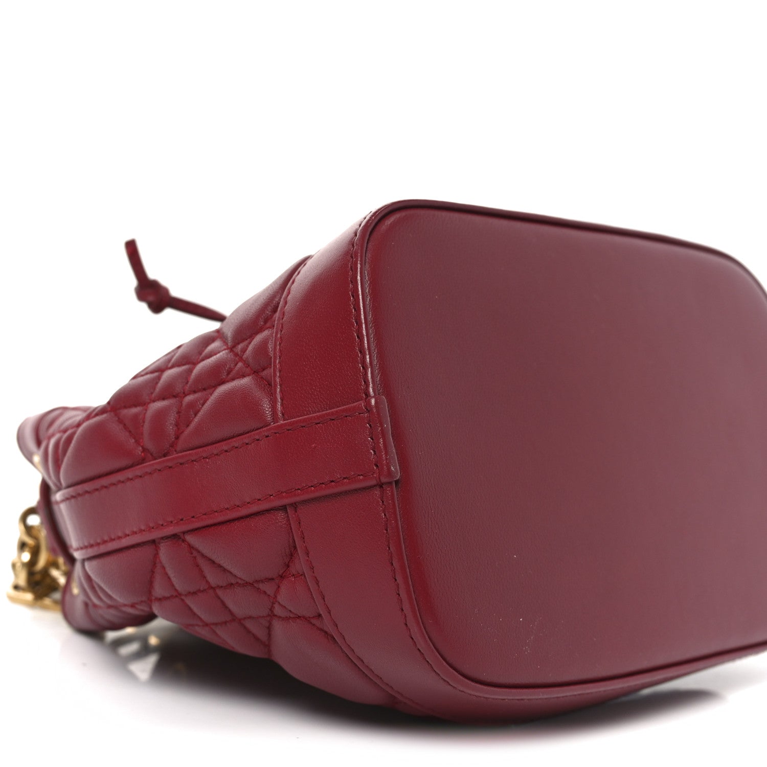 Lambskin Cannage Miss Dior Bucket Bag Cherry Red
