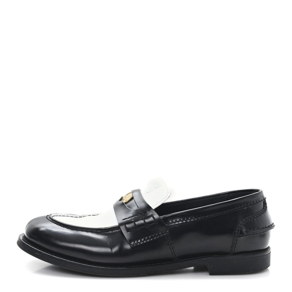 Spazzolato Penny Loafer 39 Black White