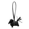 Milo Lambskin Merinos Wool Grigri Rodeo Robeo Plush Bag Charm PM Black