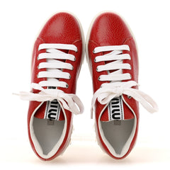 Crackled Goatskin Crystal Sneakers 39 Rosso