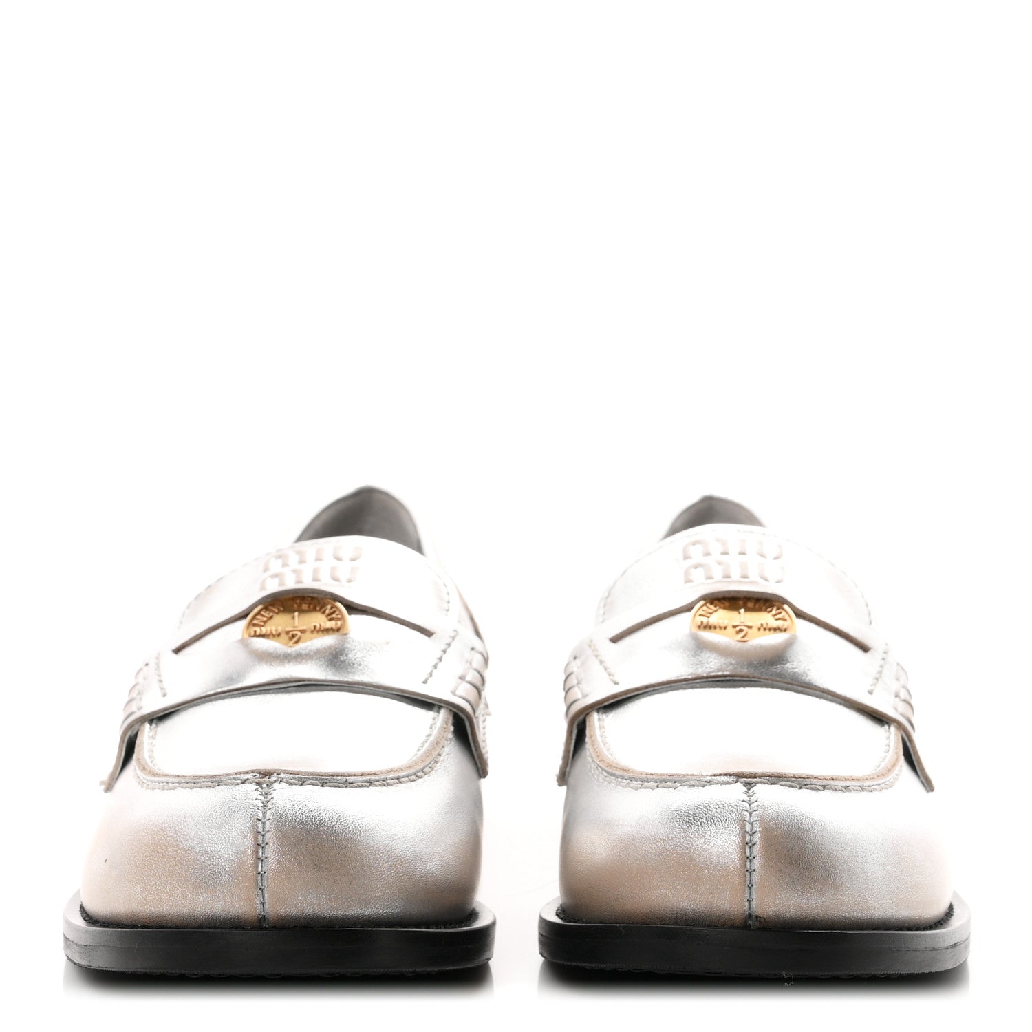 Vitello Deco Penny Loafer 39 Argento