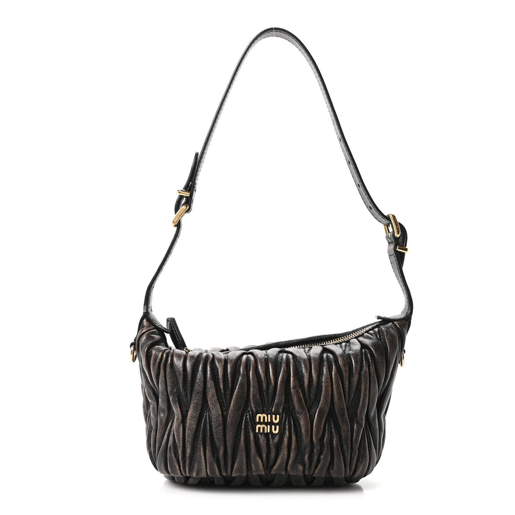 Nappa Matelasse Pouch Sabbia Caffe