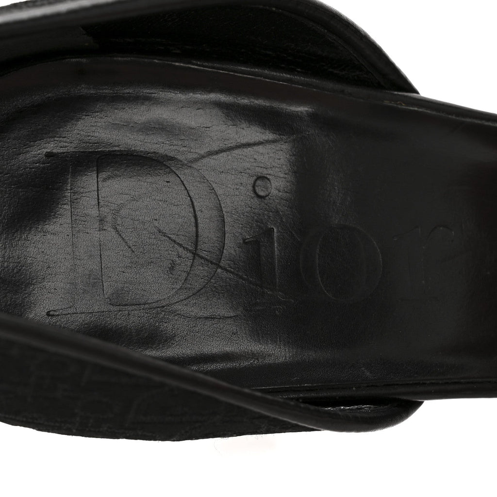 Canvas Monogram Sandals 37.5 Black