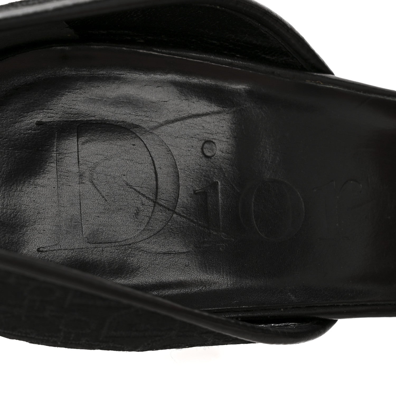 Canvas Monogram Sandals 37.5 Black