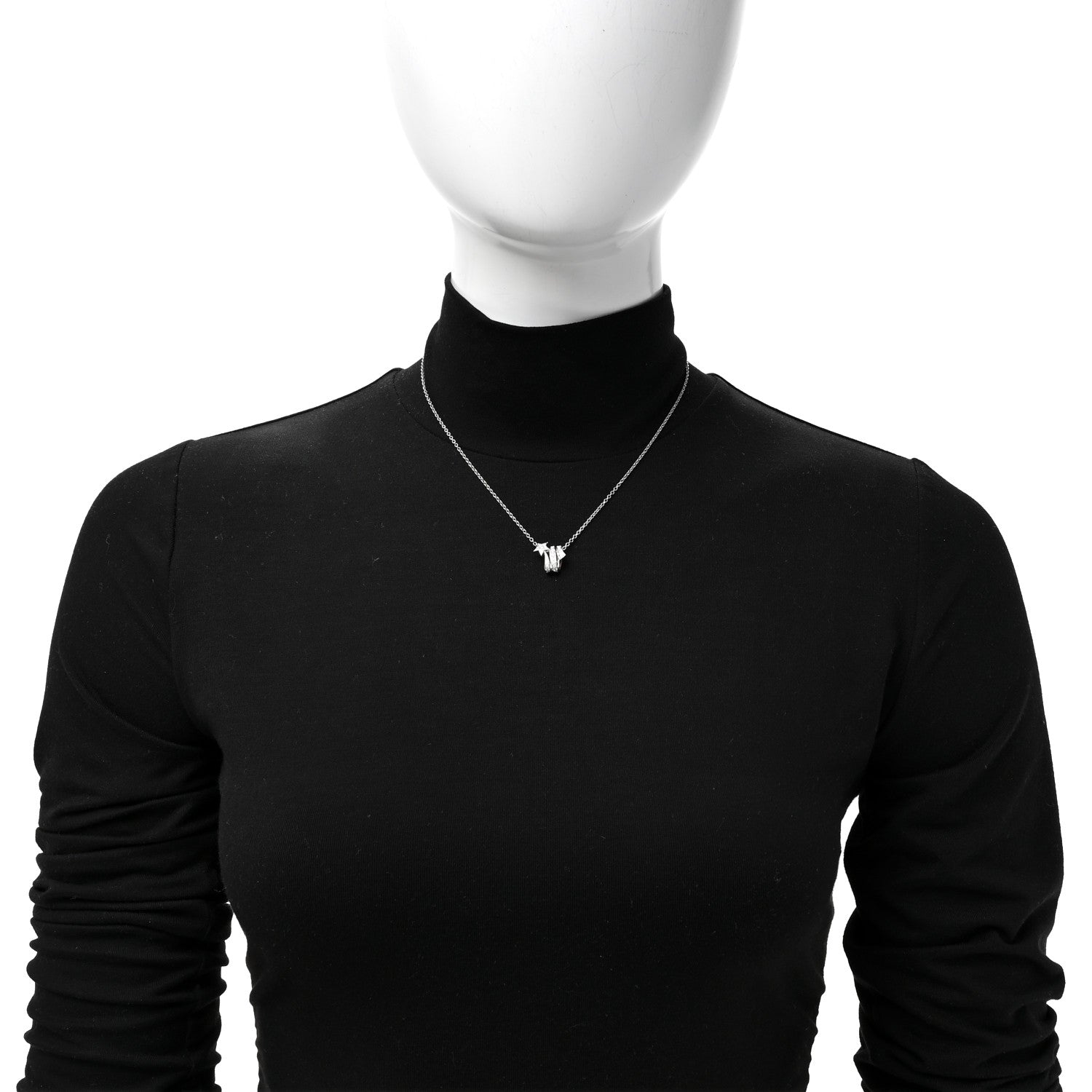 18K White Gold Diamond Comete Geode Pendant Necklace