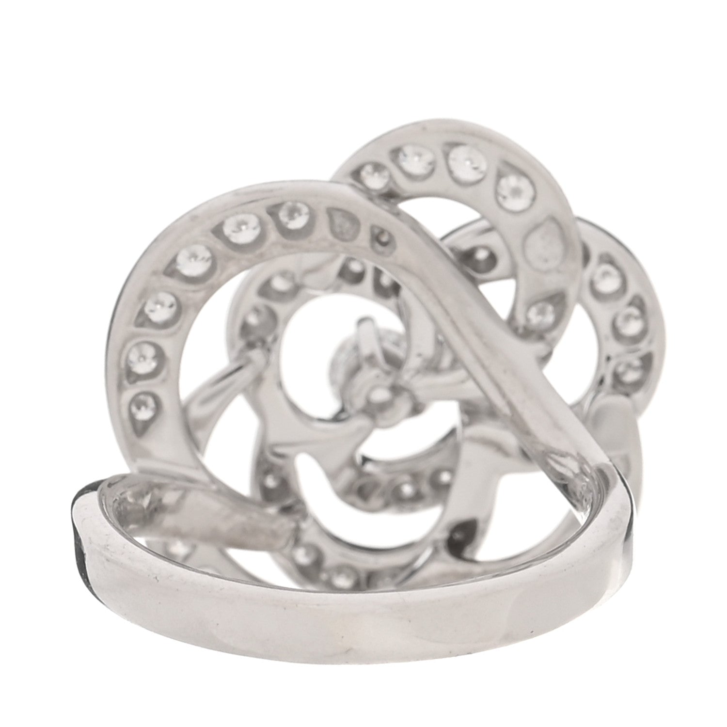 18K White Gold Diamond Fil de Camelia Ring 47 4