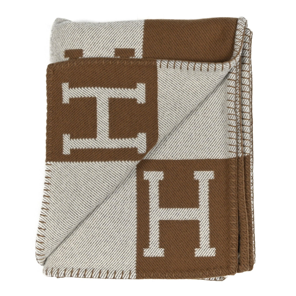 Wool Cashmere Avalon Blanket Ecru Camel