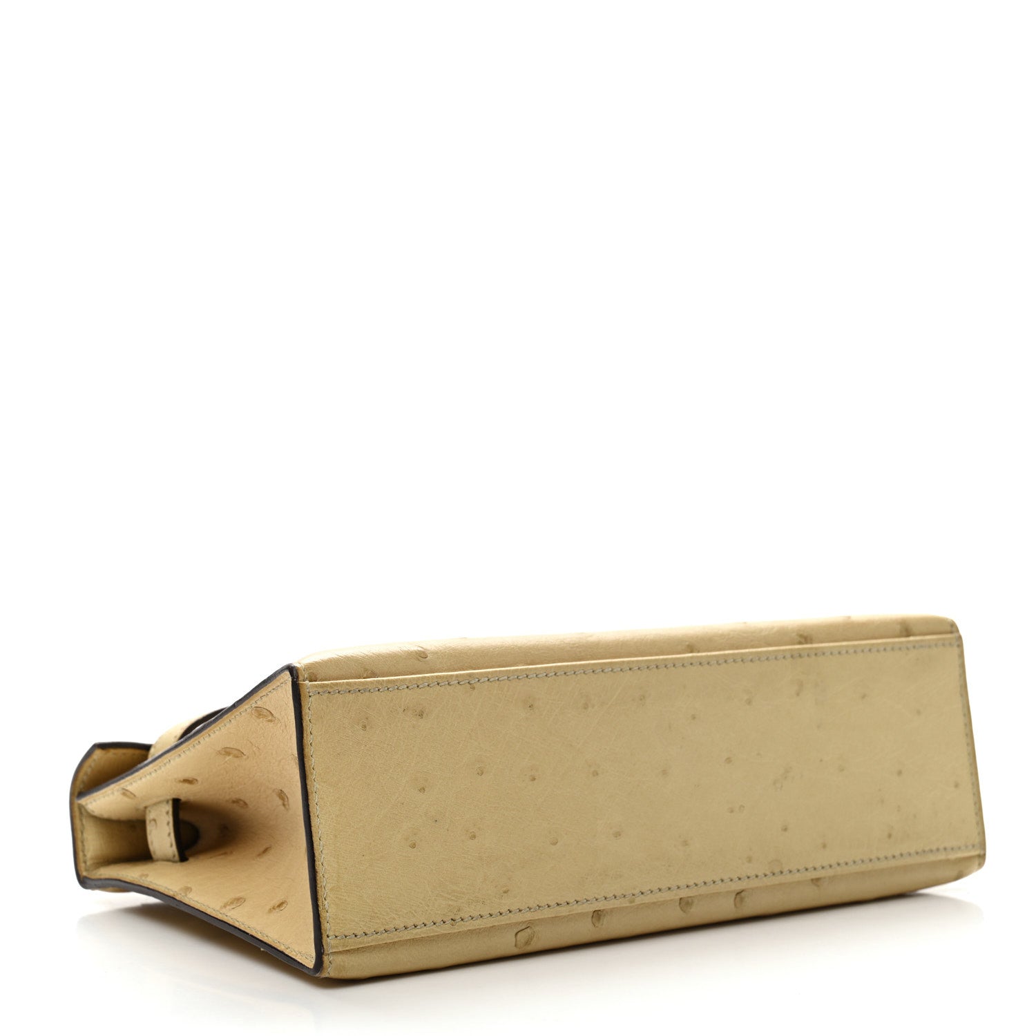 Ostrich Kelly Pochette Clutch Parchemin