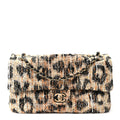 Tweed Mixed Fibers Leopard Print Small Souplissimo Maxi Flap Brown Black White