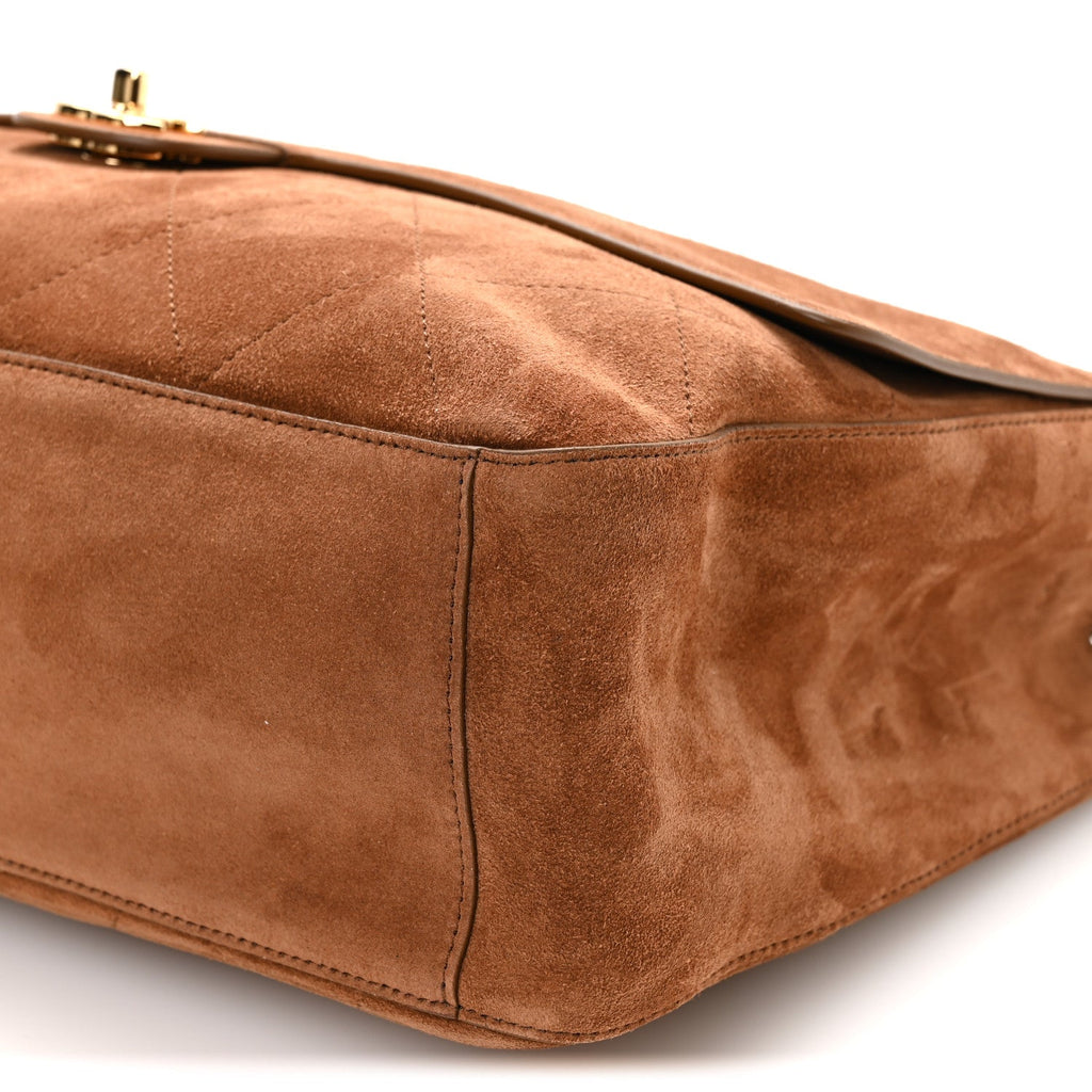 Suede Calfskin Souplissimo Maxi Flap Camel