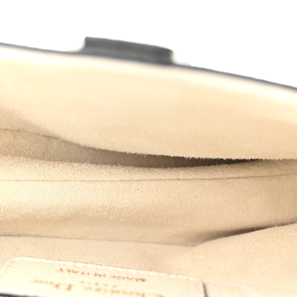 Grained Calfskin Mini Saddle Bag White