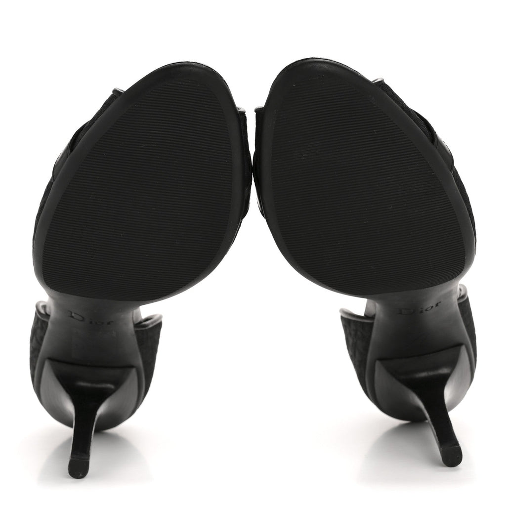 Canvas Monogram Sandals 37.5 Black