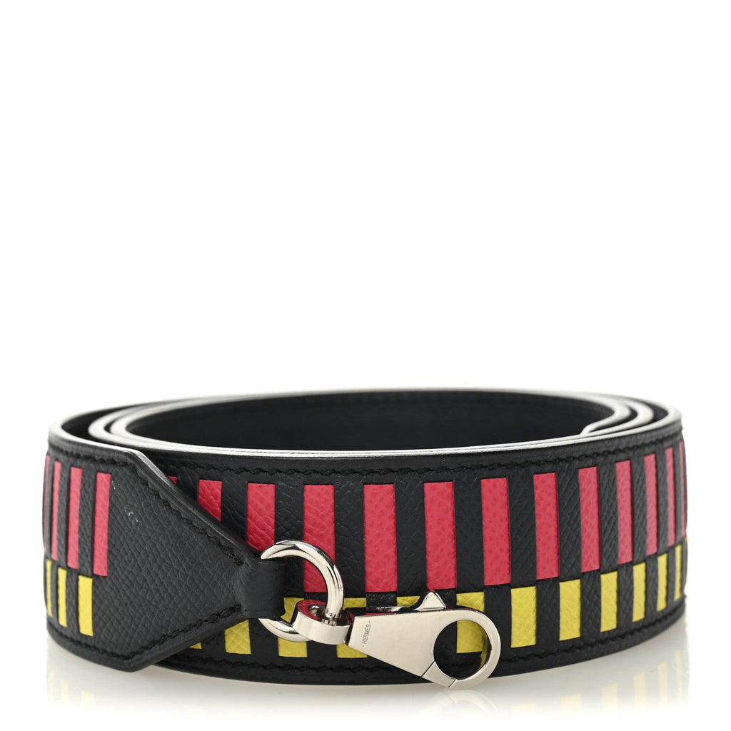 Epsom 40mm Mousquetons Tressage Shoulder Strap Bleu Indigo Rose Extreme Lime