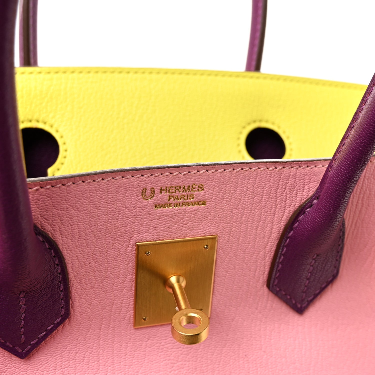 Chevre Mysore Horseshoe Birkin 30 Rose Confetti Anemone Lime