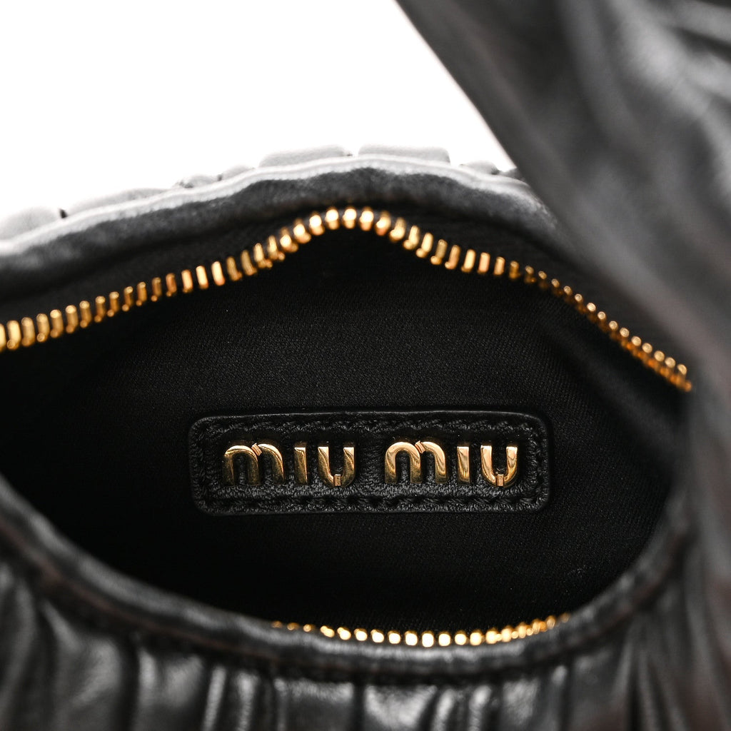 Nappa Matelasse Mini Wander Hobo Black