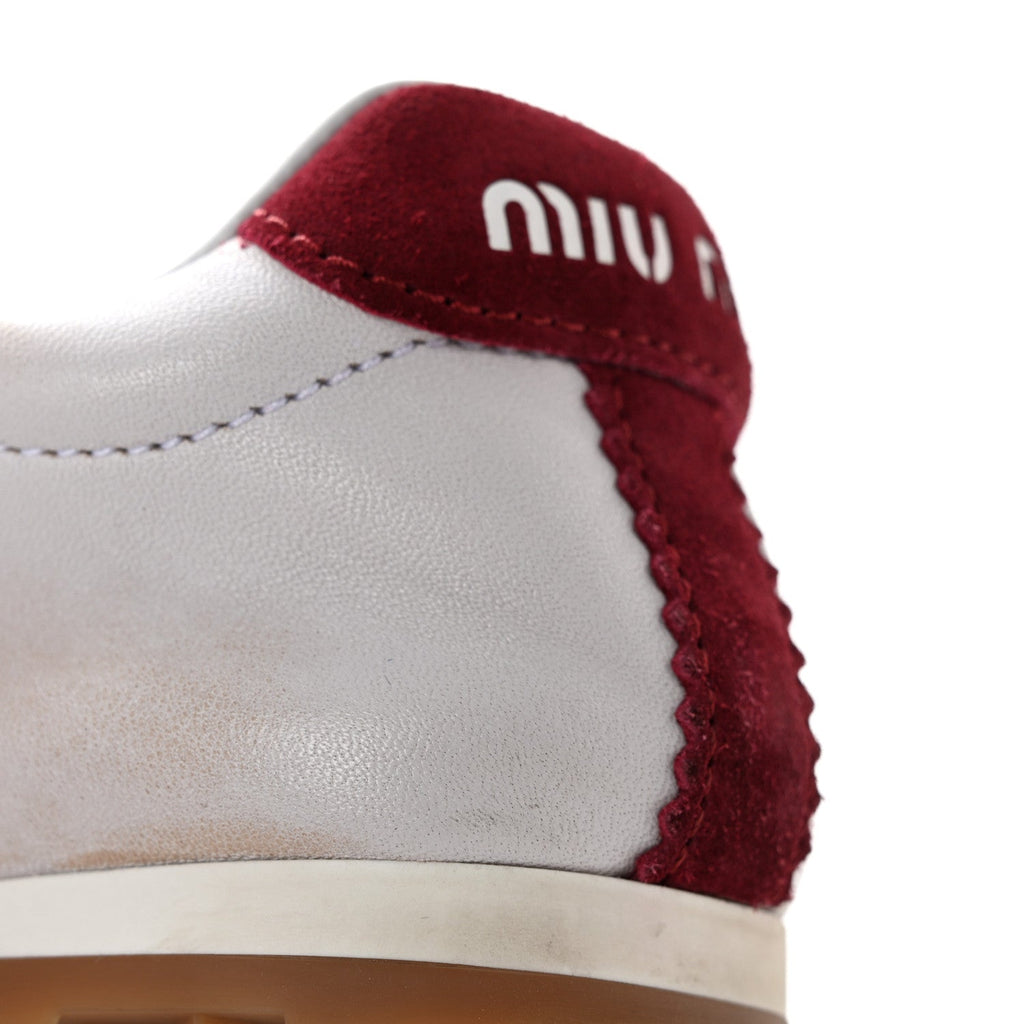 Scamosciato Womens Plume Sneakers 37.5 White Cerise