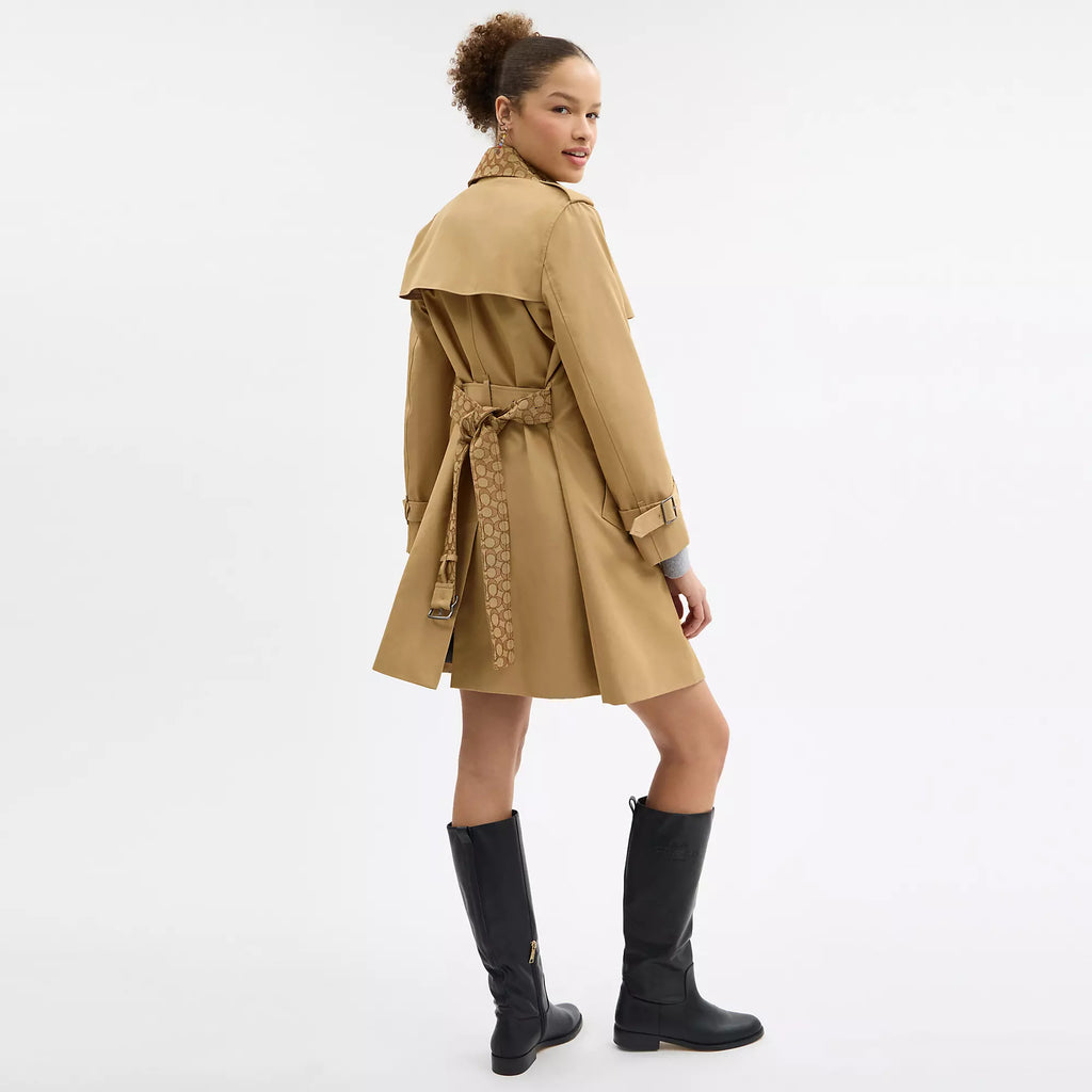 Coach Outlet Mid Trench Coat With Signature Collar