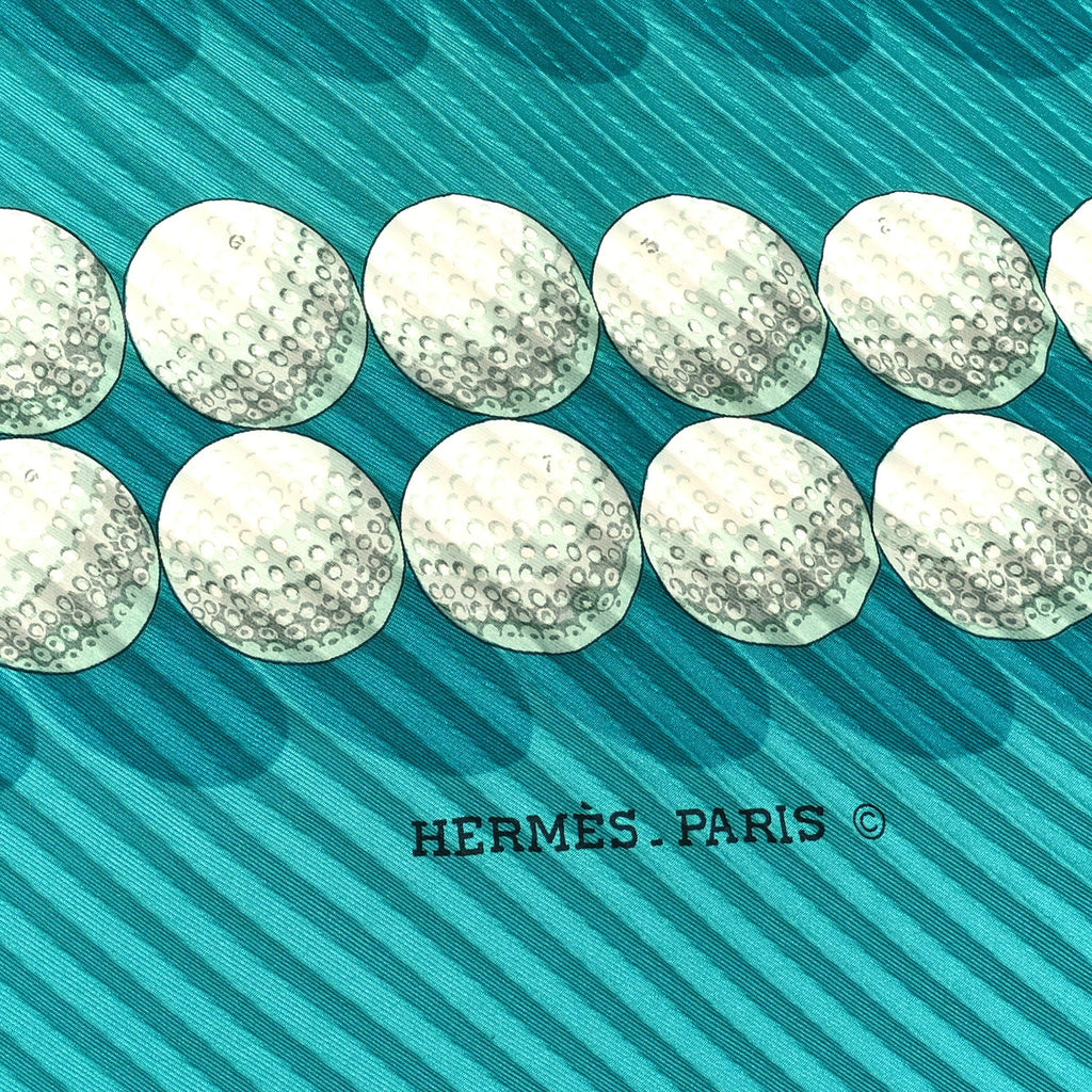 Silk Plisse Balles De Golf Scarf 90