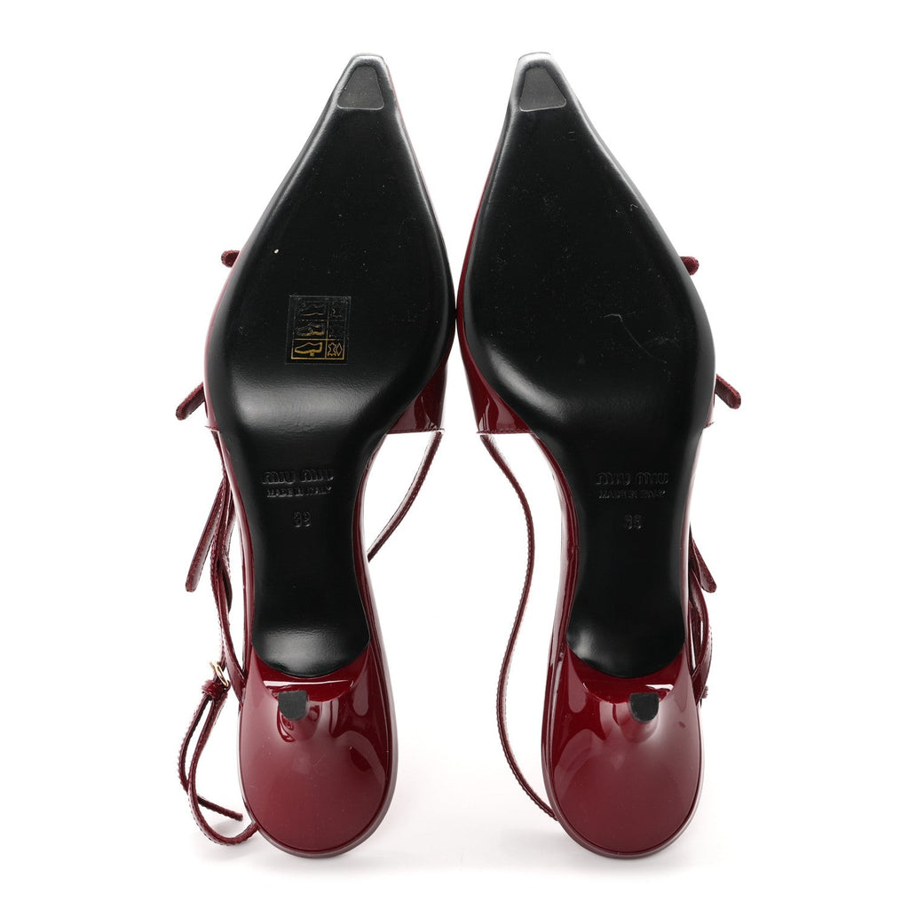 Vernice Buckle 55mm Slingback Pumps 39 Porpora