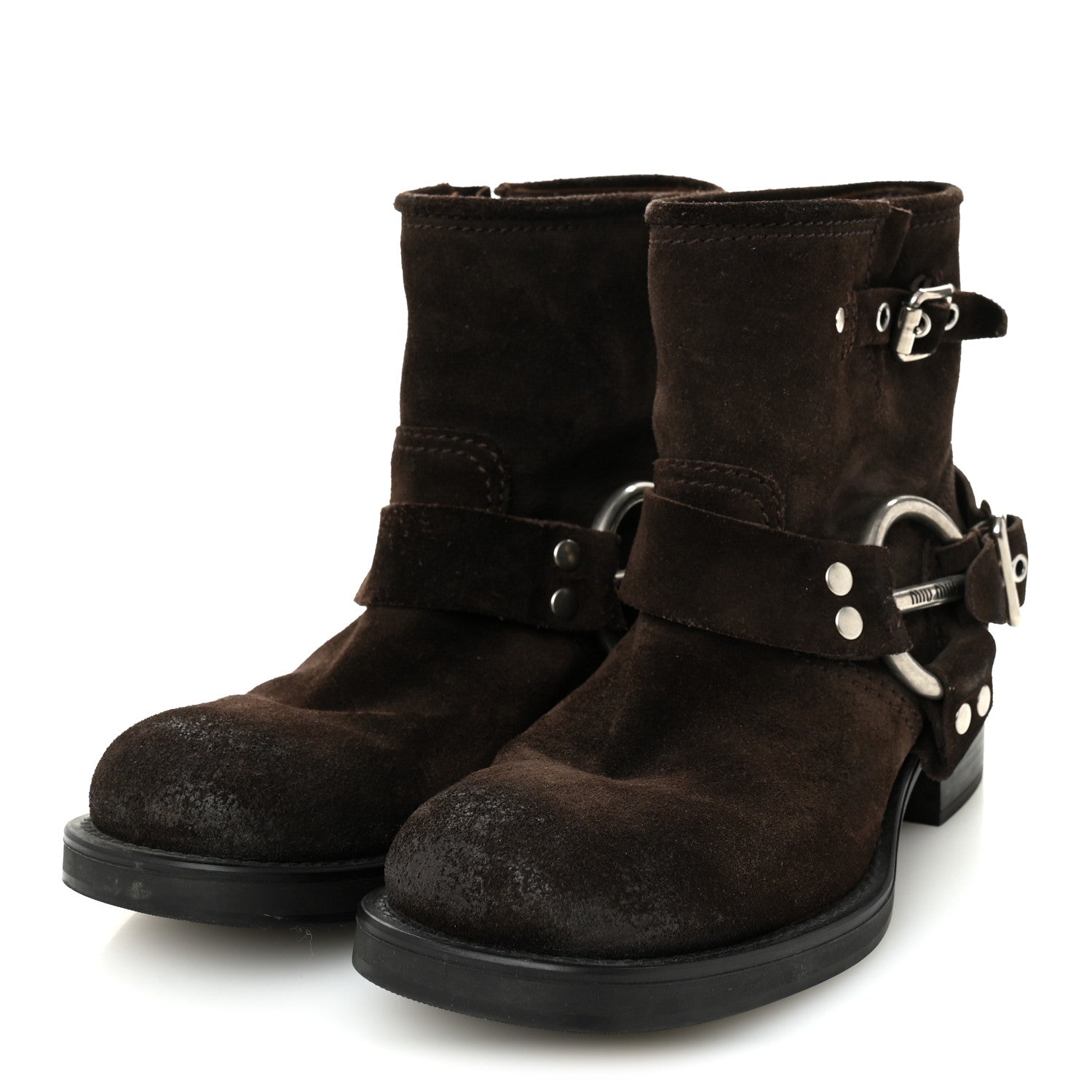Suede Harness Engineer Boots 38.5 Brown