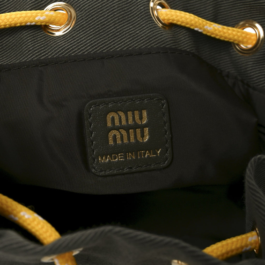 Canvas Gabardine Bucket Bag Oliva Giallo