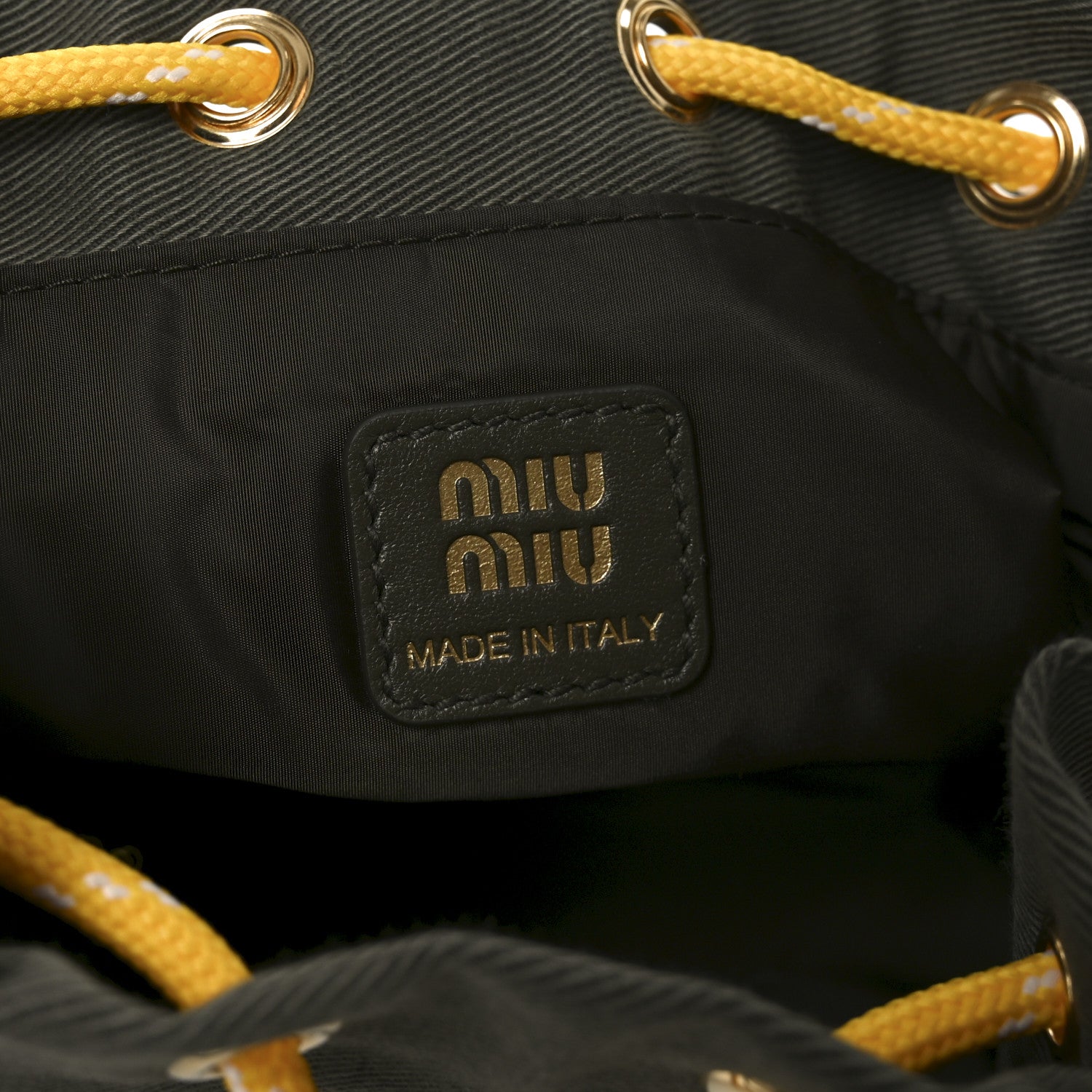 Canvas Gabardine Bucket Bag Oliva Giallo