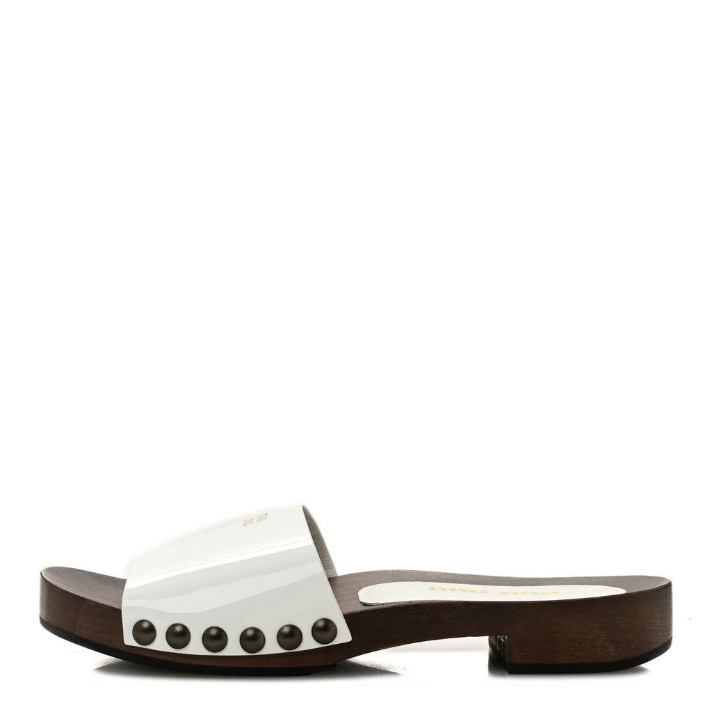 Vernice Logo Slide Clogs 36 White