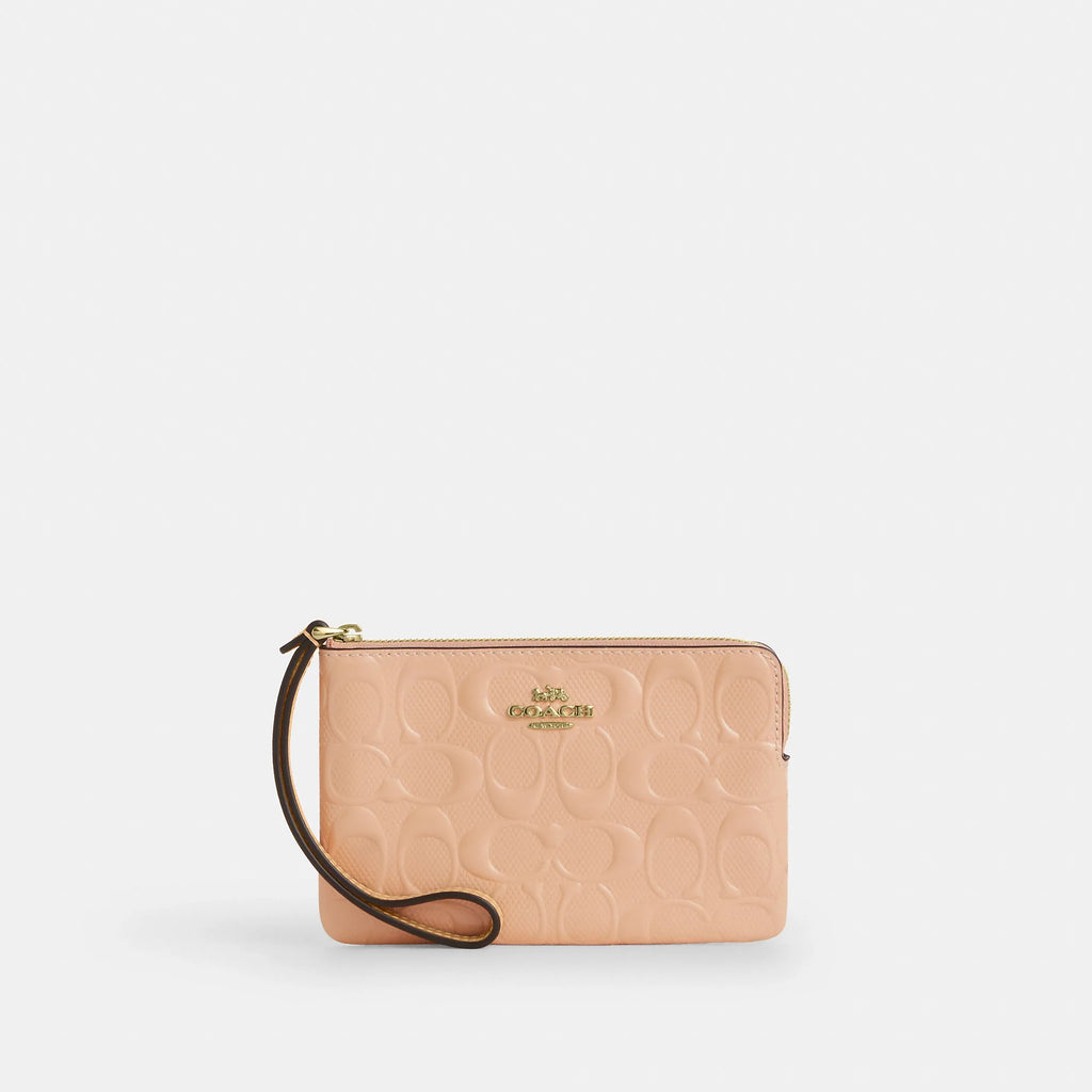 Coach Outlet Corner Zip Wristlet In Signature Leather With Charm