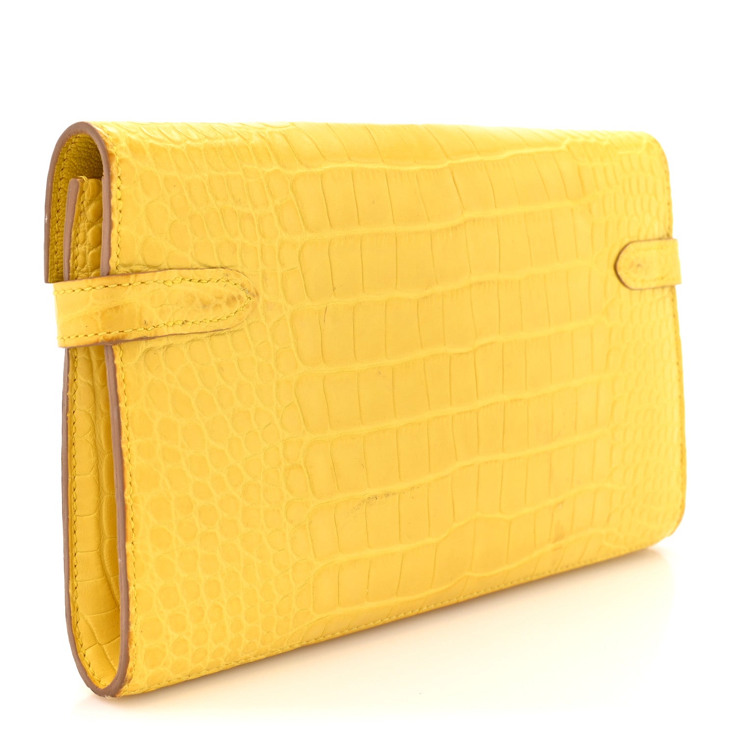 Matte Alligator Kelly Longue Wallet Mimosa