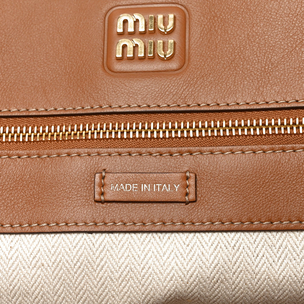 Soft Calf Top Handle Shoulder Bag Cognac