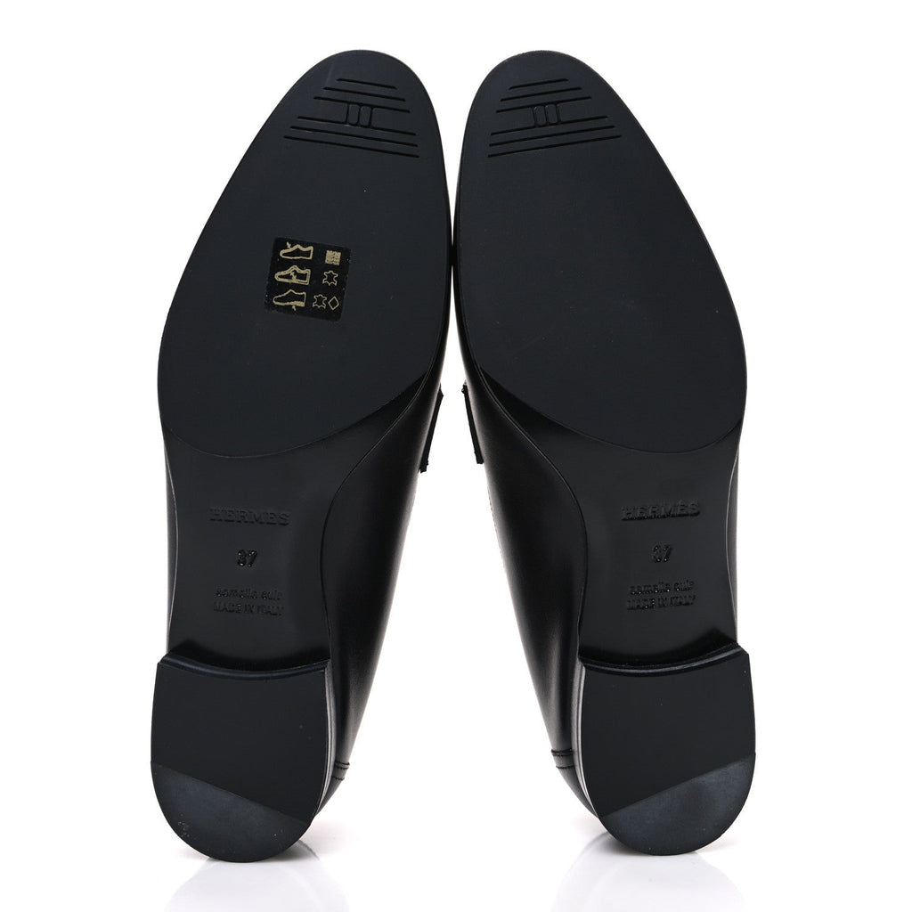 Toile De Coton Calfskin Womens Paris Loafers 37 Black Prunoir