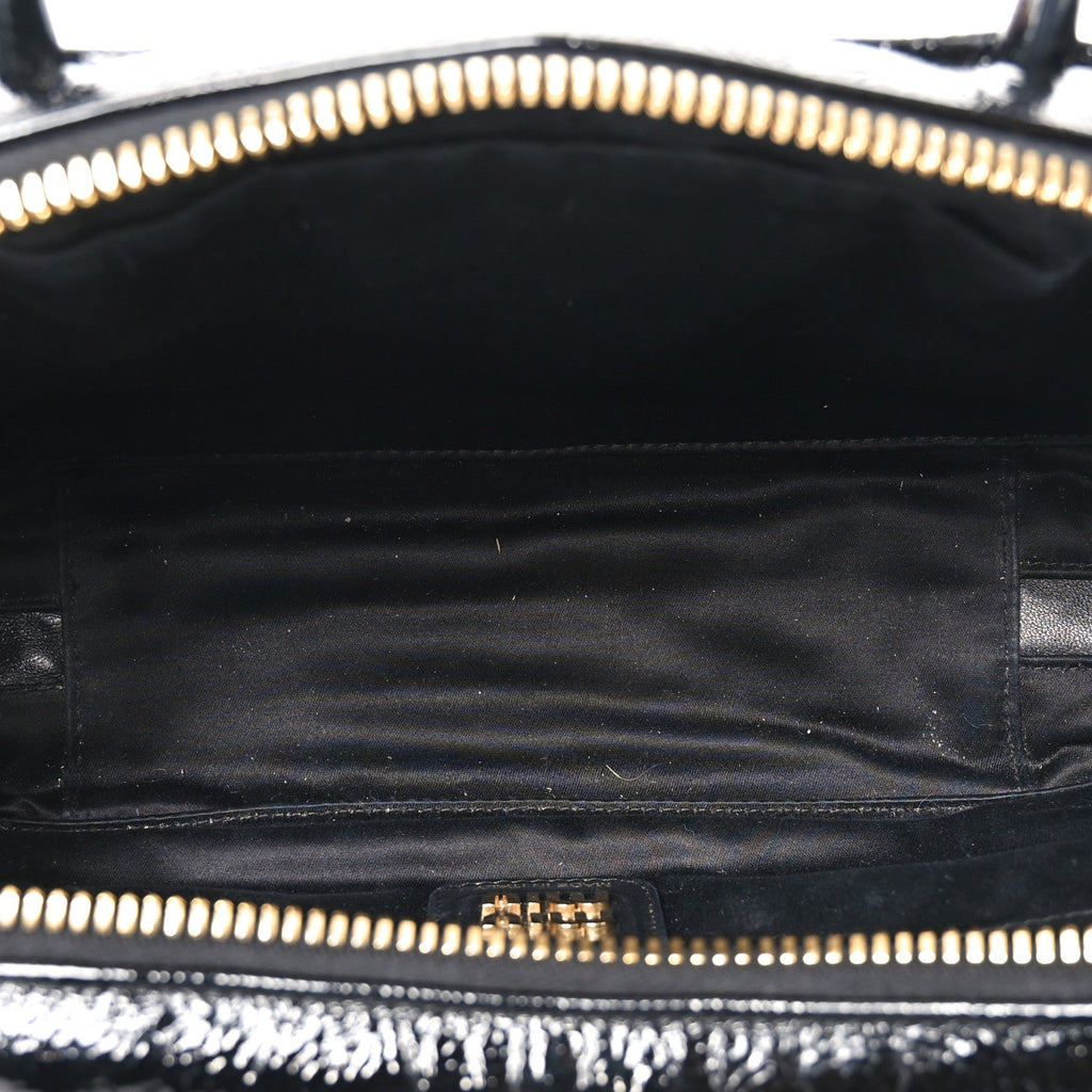 Naplak Patent Small Beau Top Handle Bag Black