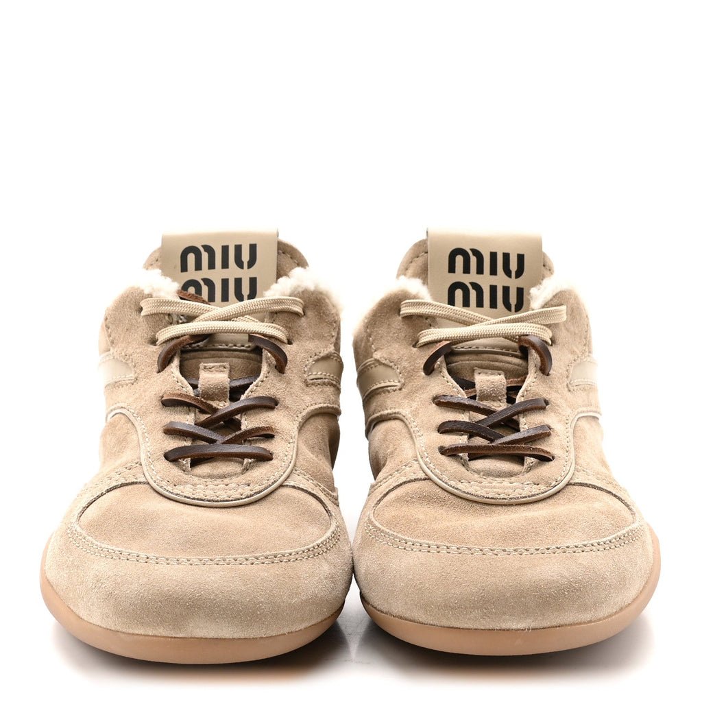 Suede Shearling Gymnasium Sneakers 39.5 Deserto
