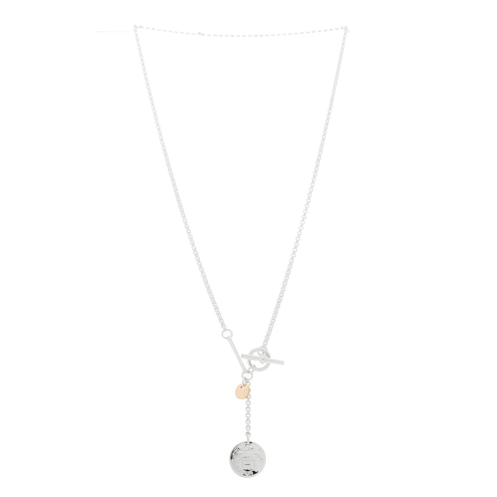 Sterling Silver 18K Rose Gold PM Ex-Libris Pendant Necklace