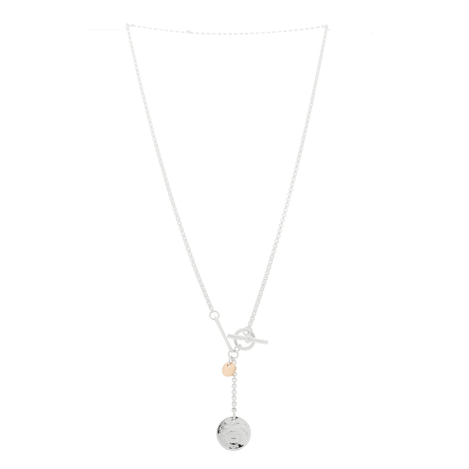 Sterling Silver 18K Rose Gold PM Ex-Libris Pendant Necklace
