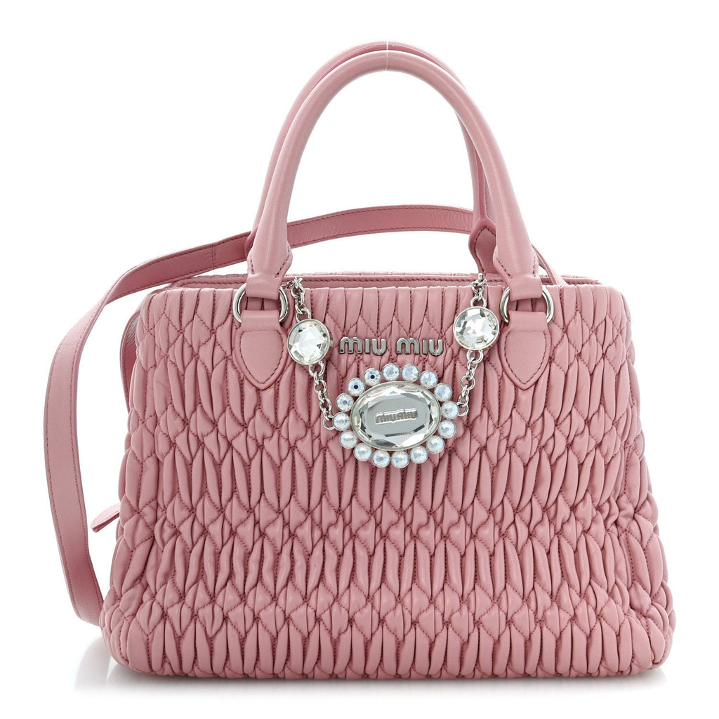 Nappa Matelasse Swarovski Crystal Tote Rosa