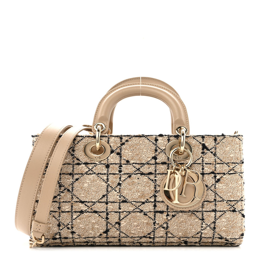 Tweed Cannage Medium Lady D-Joy Natural Black